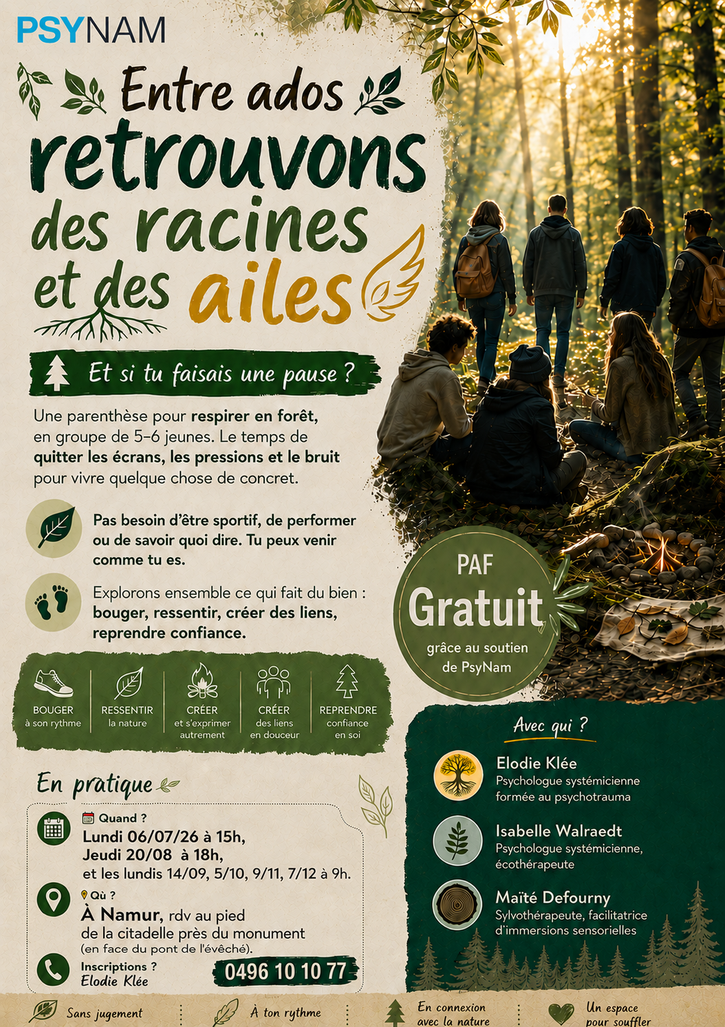 Flyers : Entre ados - Retrouvons des racines et des ailes.